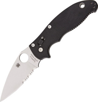 Spyderco Knives: Manix 2 Ball Bearing Lock (Full Flat Grind) Folding Pocket Knife w/ Blue Textured G10 Handle - GPS2