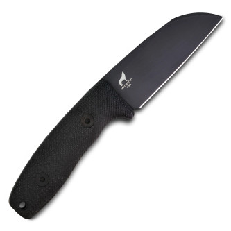 Reiff Knives: Circadian Clip Point- Fixed Blade-  - CPM MagnaCut - Saber, Stonewash, Black Canvas Micarta Reiff Knives: Circadian Clip Point- Fixed Blade-  - CPM MagnaCut - Saber, Stonewash, Black Canvas Micarta