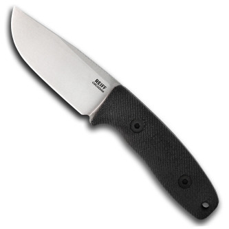 Reiff Knives: Circadian Clip Point- Fixed Blade-  - CPM MagnaCut - Saber, Stonewash, Black Canvas Micarta