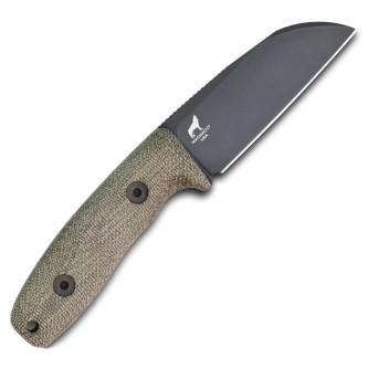 Reiff Knives: Circadian Clip Point- Fixed Blade-  - CPM MagnaCut -Saber, Stonewash, Green Canvas Micarta Reiff Knives: Circadian Clip Point- Fixed Blade-  - CPM MagnaCut -Saber, Stonewash, Green Canvas Micarta