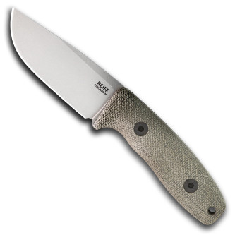 Reiff Knives: Circadian Clip Point- Fixed Blade-  - CPM MagnaCut -Saber, Stonewash, Green Canvas Micarta