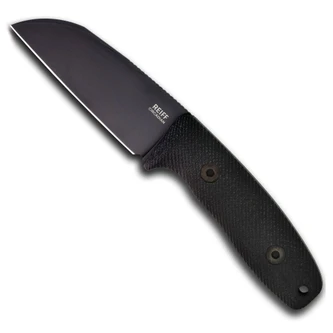 Reiff Knives: Circadian Sheepsfoot - Fixed Blade-  Black DLC - CPM MagnaCut - Saber, Black Canvas Micarta