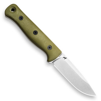 Reiff Knives: F4 Bushcraft - Fixed Blade - Polished Stonewash, MagnaCut - Green G10 Reiff Knives: F4 Bushcraft - Fixed Blade - Polished Stonewash, MagnaCut - Green G10