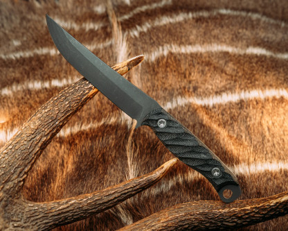 Half Face Blades - Crow Breakdown - Black Canvas Micarta, Ti Torx Bolts, Iron Grip