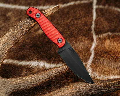 Half Face Blades - Feather Light - HFB x Derek Wolfe - Cherry and Black G10, Armor Black Cerakote, Allen Bolts, Iron Grip Half Face Blades - Feather Light - HFB x Derek Wolfe - Cherry and Black G10, Armor Black Cerakote, Allen Bolts, Iron Grip