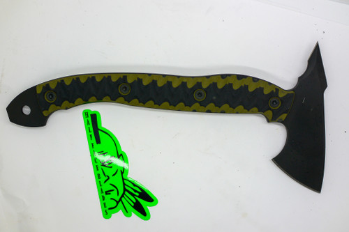 Half Face Blades -  Bleeding Heart Hawk- OD Green and Black G10, Armor Black Cerakote, Allen bolts, Chaos Grip