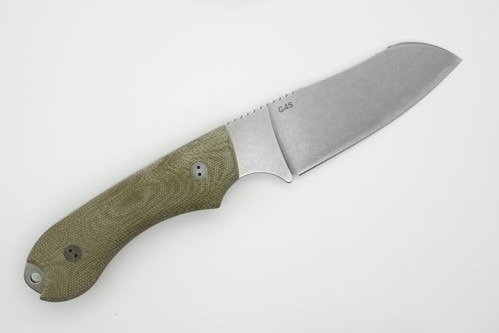 Copy of Bradford Knives: Guardian4, 3D - M690 Steel - Sheepsfoot Blade - Flat Grind - Stonewash Finish - 3D OD Green Canvas Micarta Handle Copy of Bradford Knives: Guardian4, 3D - M690 Steel - Sheepsfoot Blade - Flat Grind - Stonewash Finish - 3D OD Green Canvas Micarta Handle