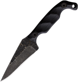 Stroup Knives: Mini, Fixed Blade Knife w/Black Sculpted G10 Handle Stroup Knives: Mini, Fixed Blade Knife w/Black Sculpted G10 Handle
