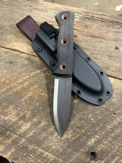 Dave Wenger Blades: Bush Pilot - CPM 3V - Black Canvas Micarta- Kydex Sheath