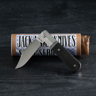 Jack Wolf Knives - Big Bro Jack - Black Burlap Micarta