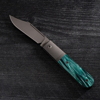 Jack Wolf Knives - Big Bro Jack - Kirinite Oz Green Blast and Tumble Jack Wolf Knives - Big Bro Jack - Kirinite Oz Green Blast and Tumble