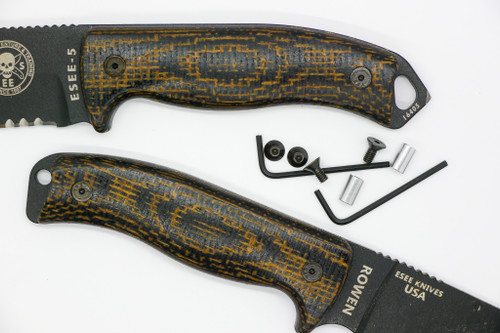 TKC 2.0 G10 Handle for ESEE 5/6  - Black Micarta with Brown Burlap TKC 2.0 G10 Handle for ESEE 5/6  - Black Micarta with Brown Burlap
