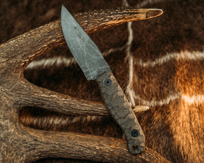 Half Face Blades - Feather Light - OD Green Canvas Micarta, Allen Bolts, Chaos Grip Half Face Blades - Feather Light - OD Green Canvas Micarta, Allen Bolts, Chaos Grip