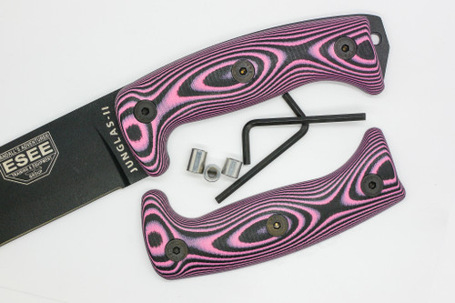 TKC: G10 Handle for ESEE Junglas I/II & Cleaver - Lavender & Black TKC: G10 Handle for ESEE Junglas I/II & Cleaver - Lavender & Black