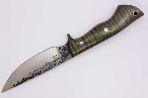 Lon Humphrey Custom Iron Reaper, Saber Grind, Fixed Blade, Knife w/ Curly Maple Handle - #24