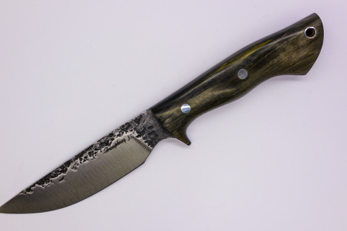 Lon Humphrey Custom Iron Reaper, Saber Grind, Fixed Blade, Knife w/ Storm Maple Handle - #33