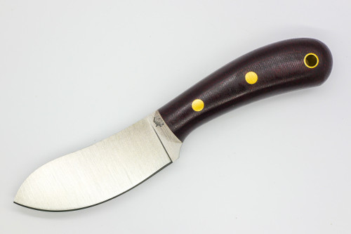 LT Wright Knives Camp MUK - Flat Grind - 3V Steel - Double Red Canvas Micarta - Matte Finish