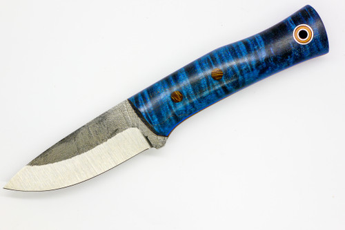 Fiddleback Forge, Andy Roy - Low Country - Blue Dyed Curly Maple - Tapered Magnacut Steel