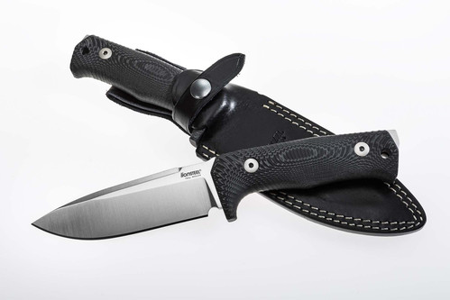 LionSteel Knives: T5 - Niolox stainless steel - Satin Blade Finish - Black Canvas Micarta Handle LionSteel Knives: T5 - Niolox stainless steel - Satin Blade Finish - Black Canvas Micarta Handle
