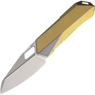 Remette - RT-Woodpecker Folding Pocket Knife - M390 Blade - Gold Titanium Handle Remette - RT-Woodpecker Folding Pocket Knife - M390 Blade - Gold Titanium Handle