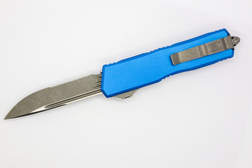 Microtech - Scarab II Executive Gen III S/E Apocalyptic - OTF Automatic Knife - Blue (4" Apoc Ser) Microtech - Scarab II Executive Gen III S/E Apocalyptic - OTF Automatic Knife - Blue (4" Apoc Ser)