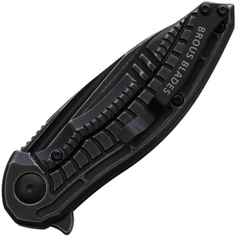 Brous Blades: Bionic 3.0 Folding Knife w/ Black Acid Washed Titanium Handle & Black Acid Stonewash Finish Blade Brous Blades: Bionic 3.0 Folding Knife w/ Black Acid Washed Titanium Handle & Black Acid Stonewash Finish Blade