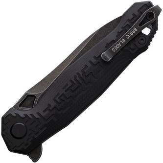 Brous Blades: Bygones Folding Knife Acid Wash Linerlock w/ Black G10 Handle Brous Blades: Bygones Folding Knife Acid Wash Linerlock w/ Black G10 Handle