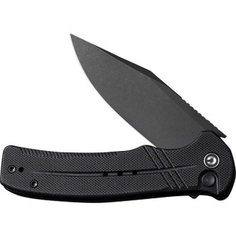 CIVIVI - Cogent Flipper - Black Stonewash 14C28N Steel - Button Lock - Black G10 Handle