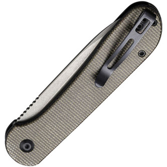 CIVIVI - Elementum - Stonewash 14C28N Steel - Folding Knife w/Button Lock -  Green Canvas Micarta Handle CIVIVI - Elementum - Stonewash 14C28N Steel - Folding Knife w/Button Lock -  Green Canvas Micarta Handle