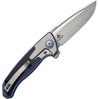 WE Knife Company - Press Check - 3.15" Bead Blast Finish CPM 20CV Foldable Knife w/ Gray Titanium with Blue G10 Inlay Handle WE Knife Company - Press Check - 3.15" Bead Blast Finish CPM 20CV Foldable Knife w/ Gray Titanium with Blue G10 Inlay Handle