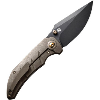 WE Knife Company - Riff Raff - 3.12" Black Stonewash CPM 20CV Foldable Knife w/ Bronze Stonewash Titanium Handle WE Knife Company - Riff Raff - 3.12" Black Stonewash CPM 20CV Foldable Knife w/ Bronze Stonewash Titanium Handle