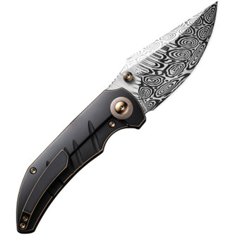 WE Knife Company - Riff Raff - 3.12" Damasteel Foldable Knife w/ Black & Bronze Stonewash Titanium Handle WE Knife Company - Riff Raff - 3.12" Damasteel Foldable Knife w/ Black & Bronze Stonewash Titanium Handle