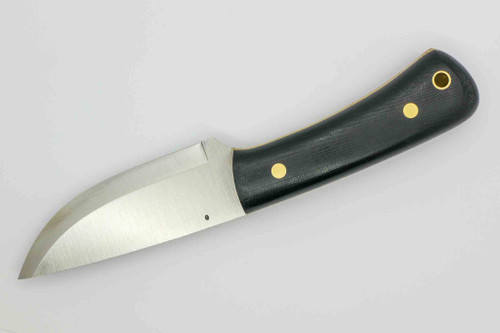 LT Wright Knives: XL Workhorse (Scandi Grind) Fixed Blade Knife - Black Micarta with Snakeskin Liners Handle,  Matte Finish LT Wright Knives: XL Workhorse (Scandi Grind) Fixed Blade Knife - Black Micarta with Snakeskin Liners Handle,  Matte Finish