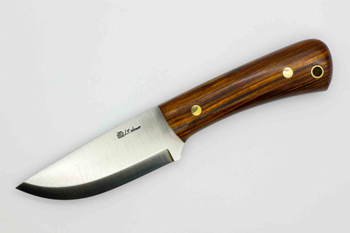 LT Wright Knives: XL Workhorse (Scandi Grind) Fixed Blade Knife - Desert Ironwood with Black Liners Handle - 13