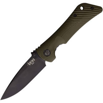Southern Grind Spider Monkey - Folding Knife - Drop Point - Magnacut - Black Oxide Blade - OD Green G10 Handle