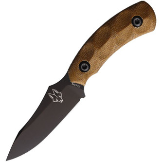 Southern Grind - Jackal Pup - 2.88 " PVD Black Fixed Blade - 8670M Steel - Tan Sculpted Micarta Handle Southern Grind - Jackal Pup - 2.88 " PVD Black Fixed Blade - 8670M Steel - Tan Sculpted Micarta Handle