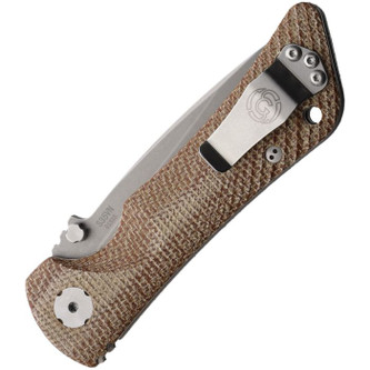 Southern Grind - Spider Monkey - 3.25" Stonewash S35VN Steel Folding Blade - Tan Canvas Micarta Handle Southern Grind - Spider Monkey - 3.25" Stonewash S35VN Steel Folding Blade - Tan Canvas Micarta Handle