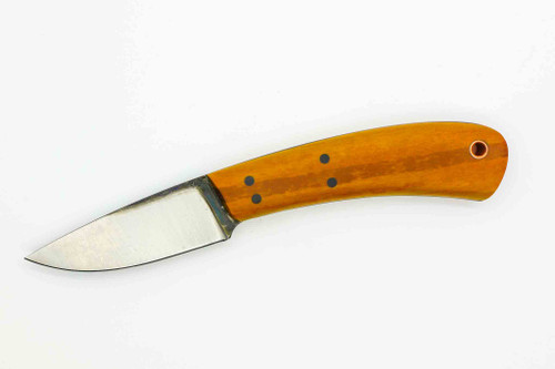 W. A. Surls Knives (Allen Surls) Custom Lil Wedowee Fixed Blade Knife w/ Blued Vintage Bacon Cheddar Paper Micarta Handle