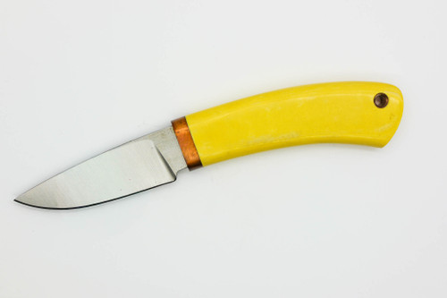 W. A. Surls Knives (Allen Surls) Custom - Wedowee - Fixed Blade Knife w/ Antique Bone Paper Micarta Handle