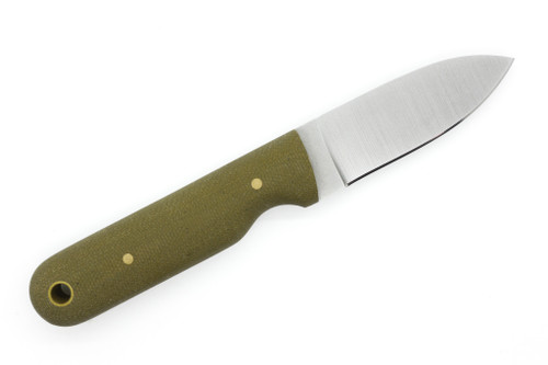 Battle Horse Knives - Bushbaby - 01 Steel Fixed Blade w/ Green Canvas Micarta Handle Battle Horse Knives - Bushbaby - 01 Steel Fixed Blade w/ Green Canvas Micarta Handle