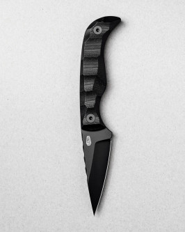 Aux Mfg - Karl Jr Deadhead - 3" 14c28n Stainless Steel w/ Black PVD Coating Fixed Blade w/ Black G10 Handles Aux Mfg - Karl Jr Deadhead - 3" 14c28n Stainless Steel w/ Black PVD Coating Fixed Blade w/ Black G10 Handles