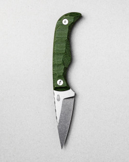 Aux Mfg - Karl Jr Deadhead - 3" 14c28n Stainless steel Blade w/ Green Micarta Handles Aux Mfg - Karl Jr Deadhead - 3" 14c28n Stainless steel Blade w/ Green Micarta Handles