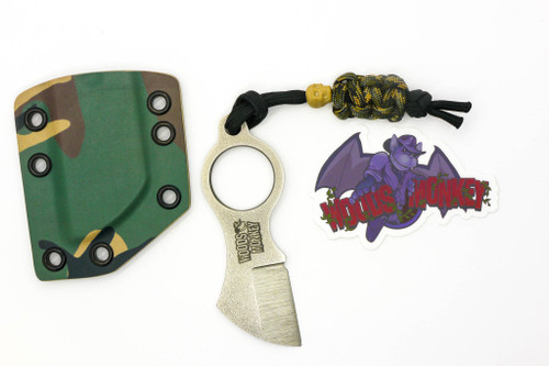 Woods Monkey Bat Wing by L.T. Wright - MagnaCut - Matte Finish - Skeletonized Handle w/ Green Camo Kydex