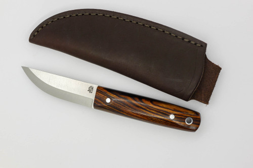 LT Wright Knives Pronghorn - Magnacut - Scandi Grind - Desert Ironwood w/ Black Liners - 9