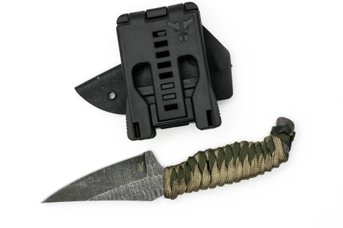 Stroup Knives: Mini 1, Fixed Blade Knife w/ Green & Tan Paracord Wrapped Handle Stroup Knives: Mini 1, Fixed Blade Knife w/ Green & Tan Paracord Wrapped Handle