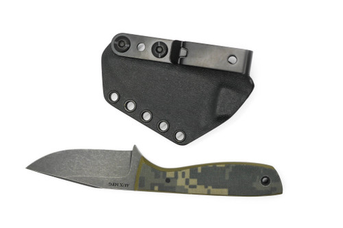 Aux Mfg - Runt XL - 3" AEB-L stainless steel Blade w/ Digital Camo G10 Handles Aux Mfg - Runt XL - 3" AEB-L stainless steel Blade w/ Digital Camo G10 Handles