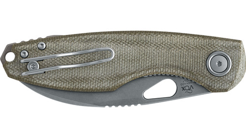 Fox Knives - Chilin - 3.15" N690Co Steel Folding Blade w/ Sandblasted OD Green Micarta Handle Fox Knives - Chilin - 3.15" N690Co Steel Folding Blade w/ Sandblasted OD Green Micarta Handle