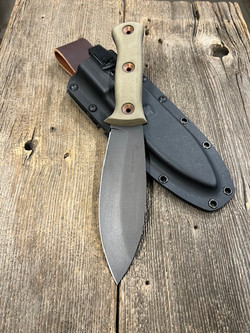 Dave Wenger Blades: Smatchet - 6" CPM-3V Steel Blade - OD Green Canvas Micarta - Kydex Sheath