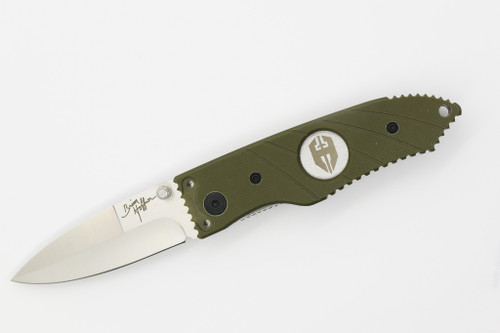 Hoffner Knives: SNAP Flatline - 2.8" 440C Super Steel Folding Knife - Olive Green G10 Handle