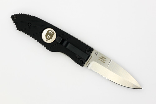 Hoffner Knives: SNAP Flatline - 2.8" Silver 440C Super Steel Partially Serrated Folding Knife - Black G10 Handle